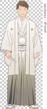 紋付羽織袴を着た男性 55488399