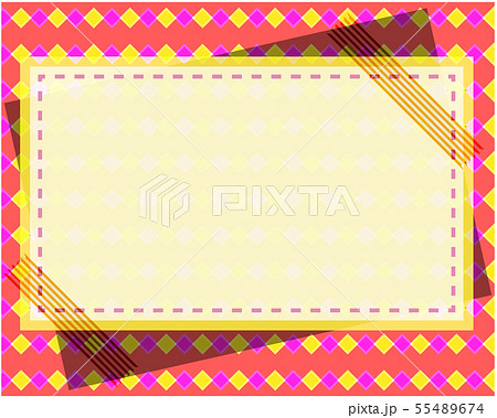 チェック 柄 壁紙 背景 カード メッセージカード 枠 ライン メモ マスキングテープ テープのイラスト素材
