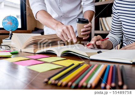 Education, teaching, learning concept. Two high 55489758