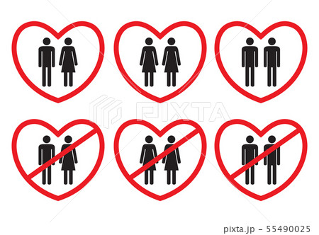 Set of love and no-love icons. 55490025