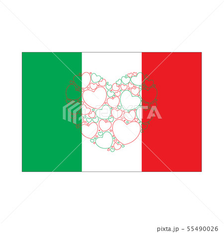 Flag of Italy with heart Flag of Italy with heart 55490026