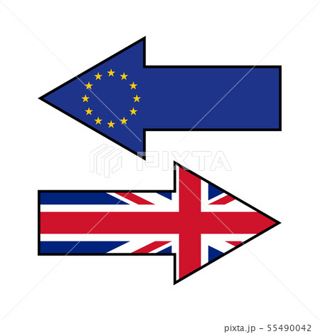 Brexit. Flags on the arrows. 55490042