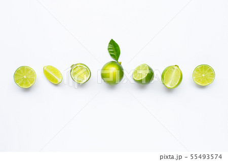 Limes isolated on white background. Limes isolated on white background. 55493574