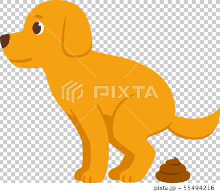 Cartoon dog pooping - Stock Illustration [55494216] - PIXTA