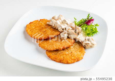 potato pancakes with mushrooms potato pancakes with mushrooms 55495230