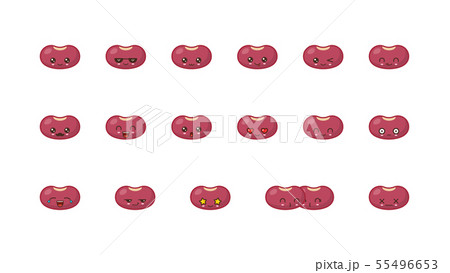 Beans cute kawaii mascot. Set kawaii food faces 55496653