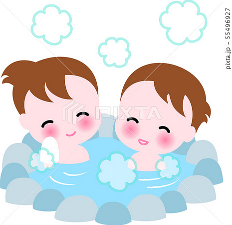 温泉を楽しむ女性　女子旅 55496927