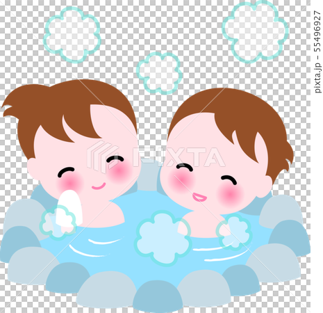 温泉を楽しむ女性　女子旅 55496927