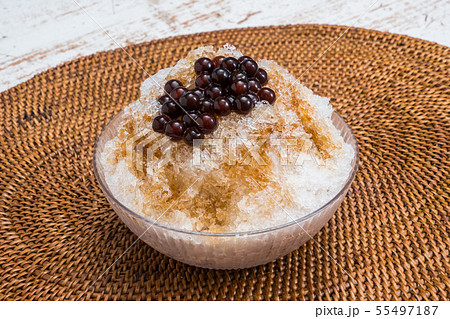 黒糖タピオカかき氷 brown sugar tapioca pearl shaved ice 黒糖タピオカかき氷 brown sugar tapioca pearl shaved ice 55497187