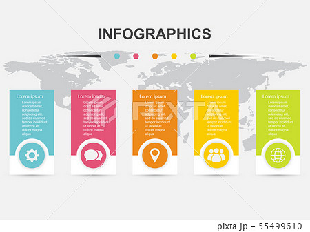 Infographic design template with regtangle banners Infographic design template with regtangle banners 55499610