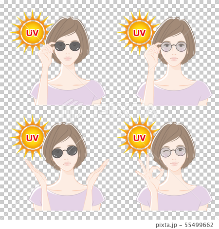 紫外線対策をする女性のイラスト 55499662