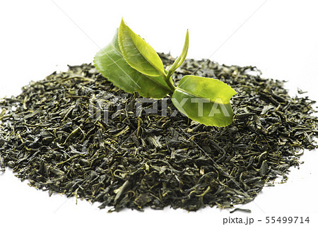 乾燥した茶葉とお茶の葉 55499714