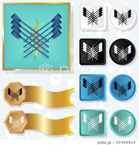 Vector logo emblem of rowing with button 55499913
