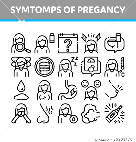 Symptomps Of Pregancy Element Vector Icons Set Symptomps Of Pregancy Element Vector Icons Set 55501470