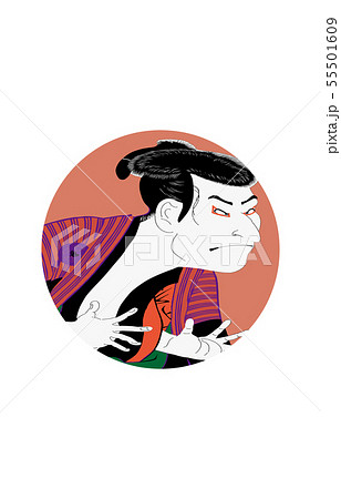 東洲斎写楽イメージ三代目大谷鬼次の江戸兵衛明るいバージョン円 東洲斎写楽イメージ三代目大谷鬼次の江戸兵衛明るいバージョン円 55501609