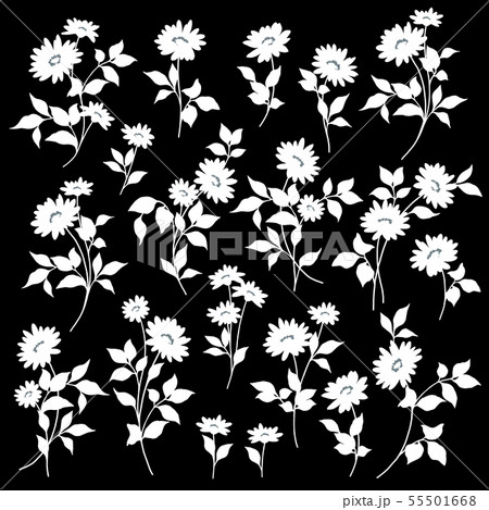 花のシルエット素材のイラスト素材