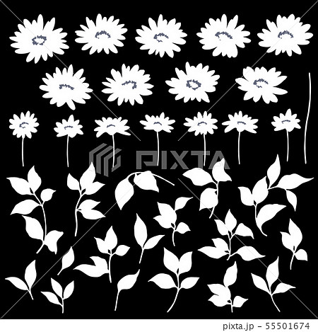 花のシルエット素材のイラスト素材