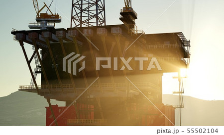 oil drill rig platform on the sea 55502104