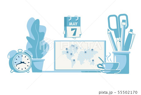 Global Trading and Worldwide Retail Flat Vector 55502170