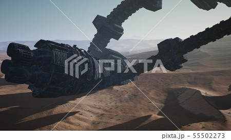 old rusted alien spaceship in desert. ufo old rusted alien spaceship in desert. ufo 55502273