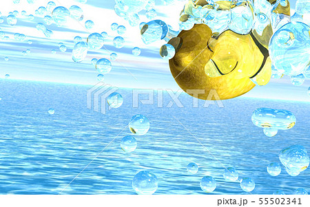 レモンに注がれる水しぶき 背景透過 のイラスト素材