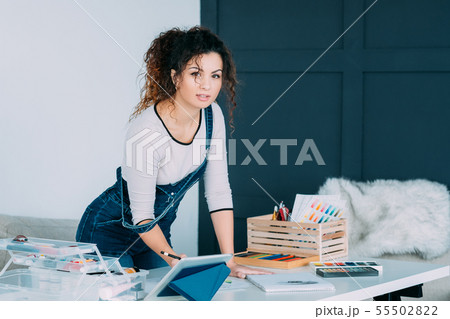 creative hobby talented lady drawing home studio creative hobby talented lady drawing home studio 55502822