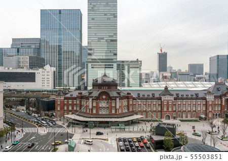 Scene of Tokyo railway station from terrace at afternoon time, architecture, landmark and transportation concept Scene of Tokyo railway station from terrace at afternoon time, architecture, landmark and transportation concept 55503851