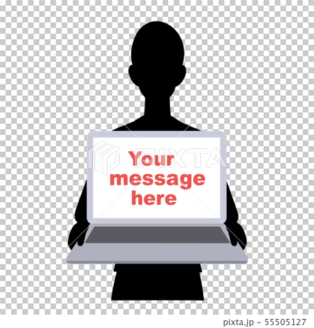シルエット パソコン 女性 提案のイラスト素材 シルエット パソコン 女性 提案のイラスト素材
