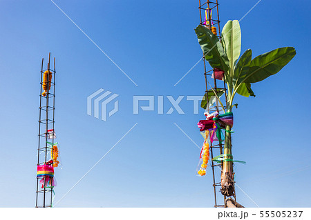 Main pillar lifting ceremony before start building the house Main pillar lifting ceremony before start building the house 55505237