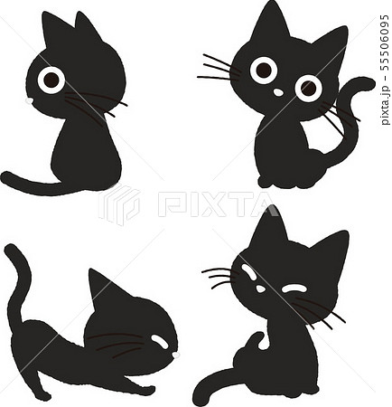 黒猫のイラスト3のイラスト素材