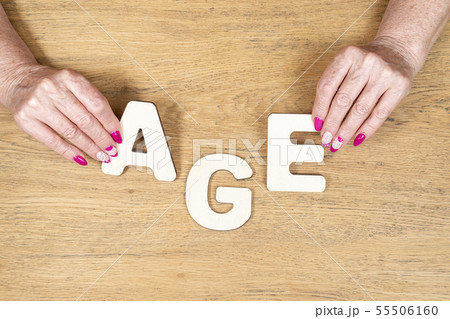 wooden word age and old hands wooden word age and old hands 55506160