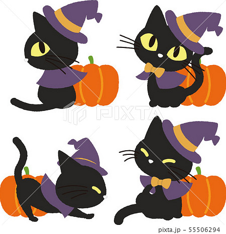 黒猫のイラスト4 仮装バージョン のイラスト素材