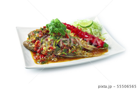 Fried Fish with sweet chili sauce Thai spicy food Fried Fish with sweet chili sauce Thai spicy food 55506565