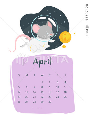 April calendar flat vector template 55507120