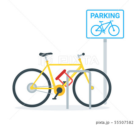 Bicycle parking flat vector illustration 55507582