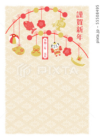 年賀2020紅白金餅花 55508495