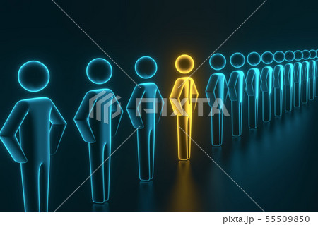 Selection and search for a top employee or client. 3D rendering 55509850
