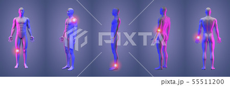 3d rendering illustration of pain human collection 55511200