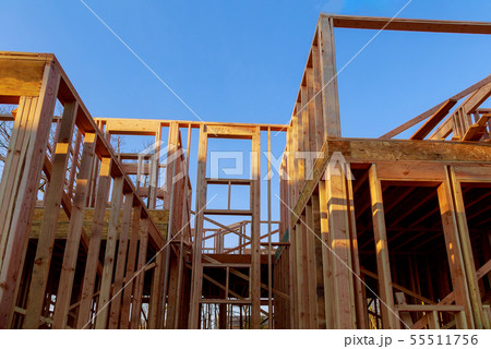 Framing beam of new house under construction home Framing beam of new house under construction home 55511756