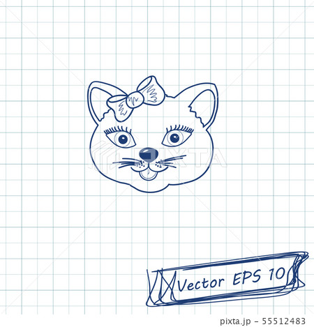 Doodle drawing on a sheet of notebook Doodle drawing on a sheet of notebook 55512483