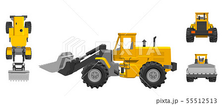 Bulldozer 3d Vector Illustration Differentのイラスト素材