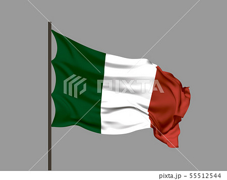 Waving flag of Italy. Vector illustration. 55512544