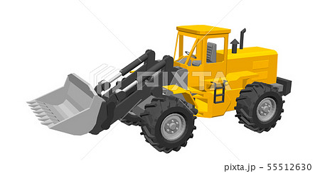 Bulldozer Isolated On White Background Vectorのイラスト素材
