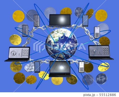 仮想通貨　暗号資産　ブロックチェーン 55512886