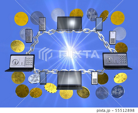 仮想通貨　暗号資産　ブロックチェーン 55512898