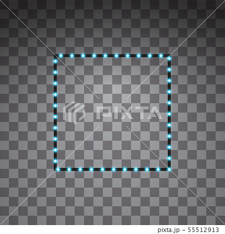 Shining blue led vector square frames, neon illumination on transparent background. Glowing Shining blue led vector square frames, neon illumination on transparent background. Glowing 55512913