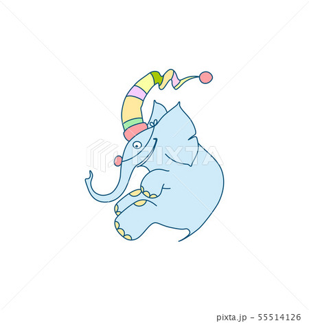 Vector illustration of cheerful cartoon elephant 55514126