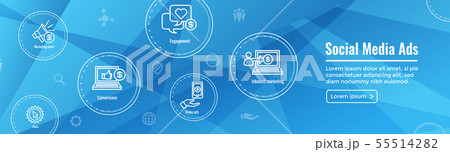 Social Media Ads Icon Set and Web Header Banner Social Media Ads Icon Set and Web Header Banner 55514282