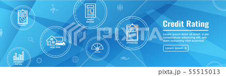 Credit Rating Header Web Banner with Debt, Credit 55515013