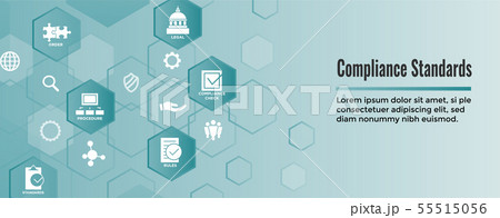 In compliance web banner - icon set that shows a 55515056